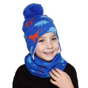 2 Pcs Baby Toddler Scarf Hat Set Boy Girl Knitted Cap Winter Earflap Beanie Mitten Neck Warmer Kid Fleece Lined