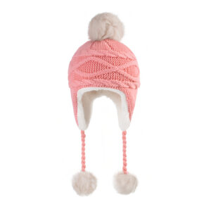 Girls Sherpa Earflaps Hat Toddler Baby Knit Beanie Fuzzy Peruvian Cold Weather Warm Winter Hat