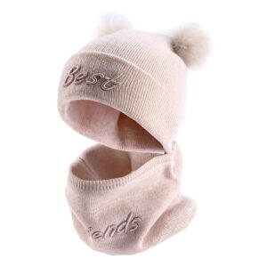 Kids Autumn and Winter Thin Beanie Hat Scarf Gloves Set for 3-9 Years Old Boys Girls, Thick Warm Knitted Hat Gloves Fleece Lined Scarf Set