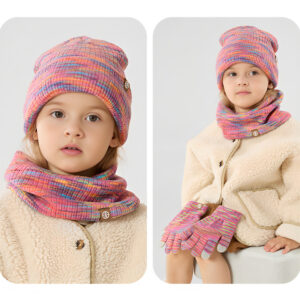 Kids Winter Hat Gloves Scarf Set: Warm Fleece Lined Beanie Hat Knit Gloves & Neck Warmer for Boys and Girls Ages 2-8