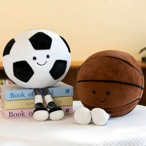 Soft Plush Sports Ball Doll - Adorable Football Plush Toy, Fun Spherical Stuffed Animal, Cute Throw Pillow & Kids Gift
